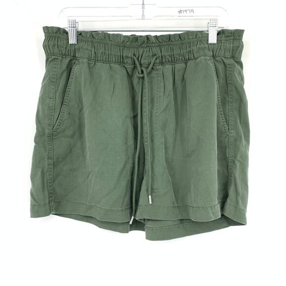 Loft Pull On Casual Shorts Womens Size Large Elastic Drawstring Waist Green NEW - Picture 1 of 7